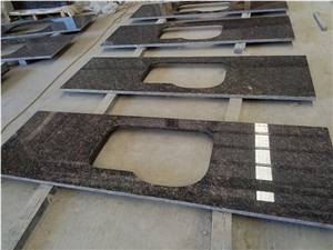 Tan Brown Countertop Granite Polished Vanity Top