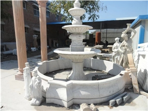 White Marble Water Fountain Customized Design Outdoor