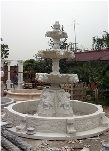 White Marble Water Fountain Customized Design Outdoor