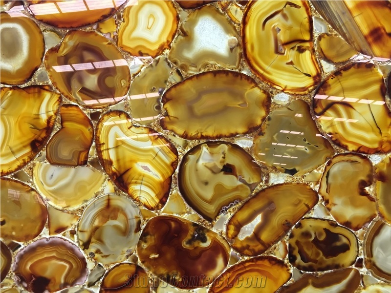 Backlit Yellow Color Agate Stone For Bartop,Coffee Top