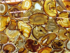 Backlit Yellow Color Agate Stone For Bartop,Coffee Top