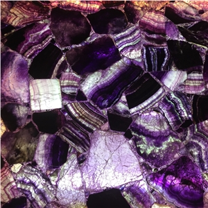 Lilac Purple Stone Gemstone,Backlit Semiprecious Purple Slab