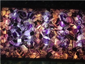 Purple Gemstone Semiprecious  Stone Wall Backgroud Backlit