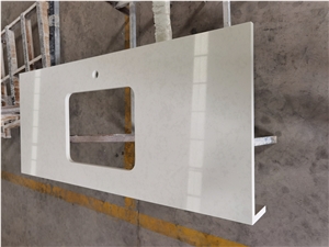 Elegant White Artificial Quartz Vanity Tops, Bathroom Tops