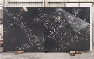 Gold Vein Marble Look Engineered Quartz Stone Slab Panel