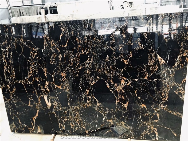 Chinese Nero Portoro Emperador Dark Gold Marble Slabs