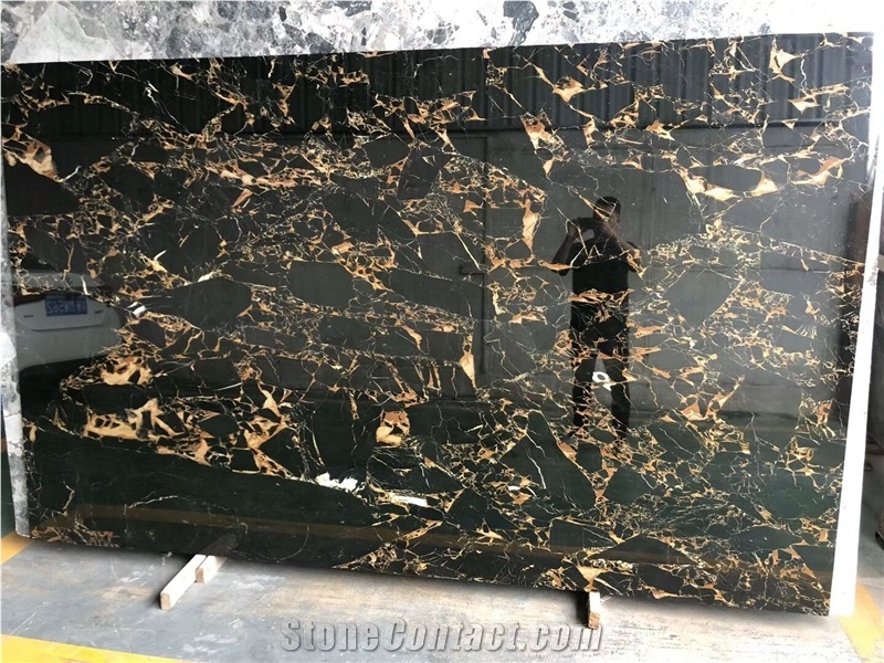 Chinese Nero Portoro Emperador Dark Gold Marble Slabs