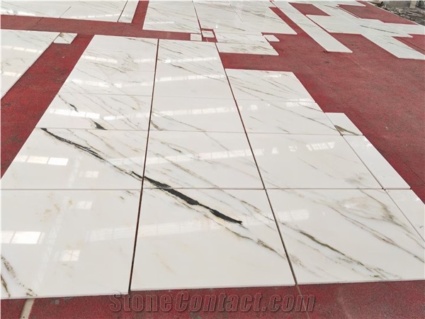 Luxury Chinese Eastern Calacatta Oro White Marble Slab Tile