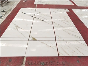 Luxury Chinese Eastern Calacatta Oro White Marble Slab Tile