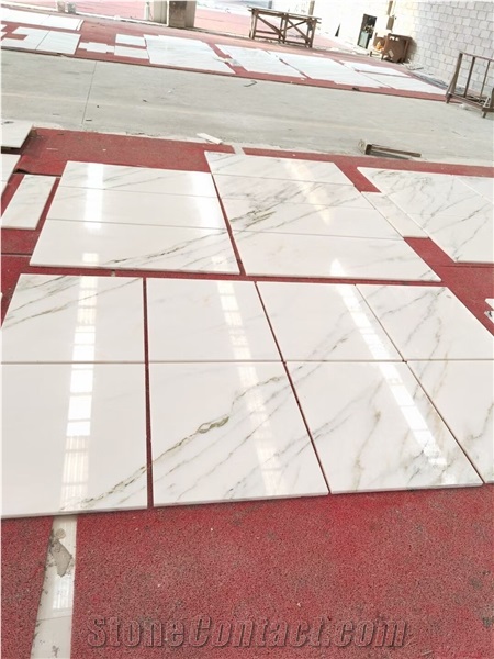 Luxury Chinese Eastern Calacatta Oro White Marble Slab Tile