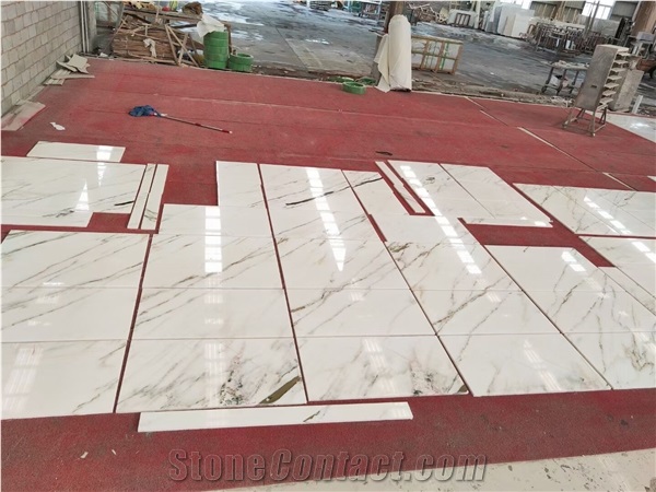 Luxury Chinese Eastern Calacatta Oro White Marble Slab Tile