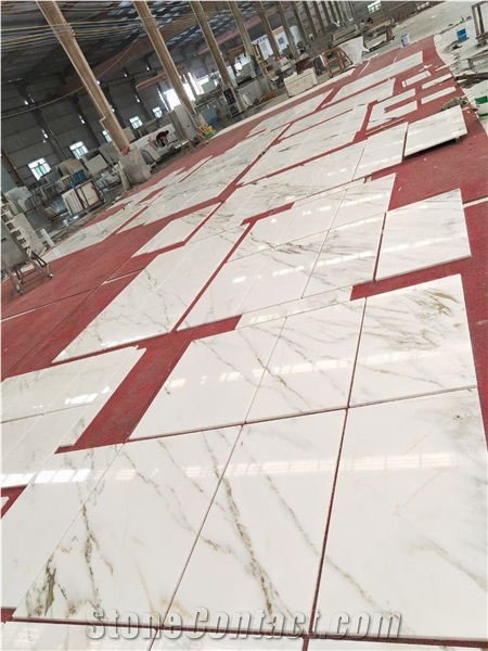 Luxury Chinese Eastern Calacatta Oro White Marble Slab Tile