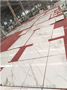 Luxury Chinese Eastern Calacatta Oro White Marble Slab Tile