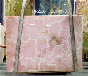 Luxury Pink Onyx Slabs Natural Pink Onyx Tiles