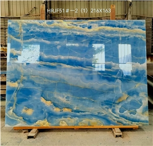 Natural Luxury Blue Onyx Slabs Ocean Blue Onyx Tile