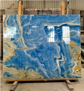 Natural Luxury Blue Onyx Slabs Ocean Blue Onyx Tile