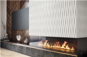 CRYSTAL WHITE Marble, CRESCENT INTERLOCK (Dimensional Tile)