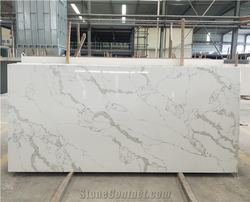 Elegant Artificial Stone Quartz Kitchen Slab