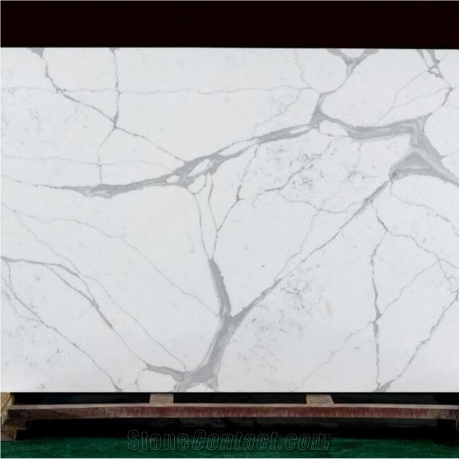 Elegant Artificial Stone Quartz Kitchen Slab