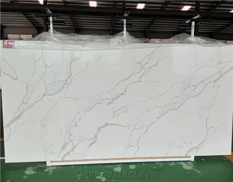 Elegant Artificial Stone Quartz Kitchen Slab