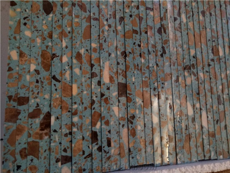 Outdoor Terrazzo Cement Floor Tiles Multi Color Terrazzo 