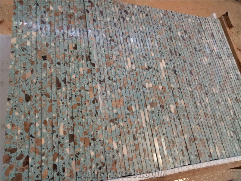 Outdoor Terrazzo Cement Floor Tiles Multi Color Terrazzo 