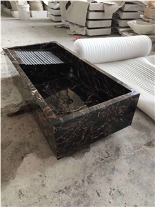 Marble Wash Basin Rectangular Bathroom Vessel Sink