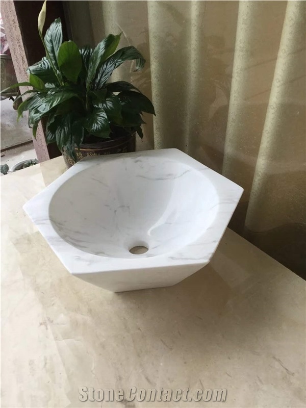 Marble Wash Basin Rectangular Bathroom Vessel Sink