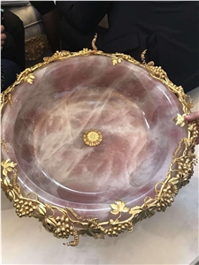 Retro Luxury Malachite Oval Wash Basin Hotel Wash Sink