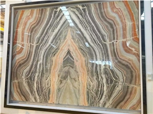 Translucent Bookmatch Marble Stone Slab