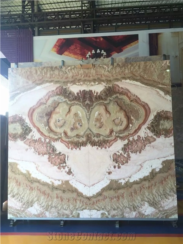 Translucent Bookmatch Marble Stone Slab