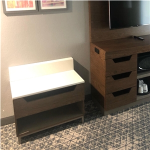 Guestroom Luggage Bench Quartz Top And Backsplash