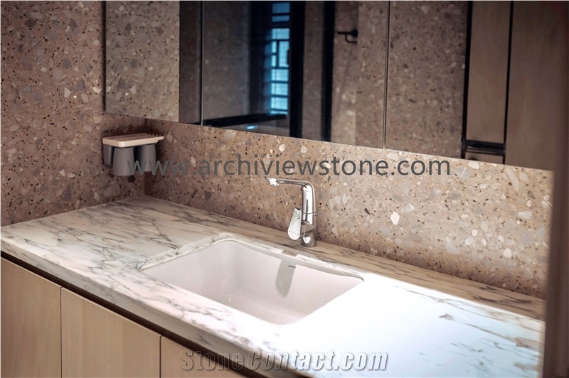 Beige Terrazzo Slab Cement Terrazzo Slabs