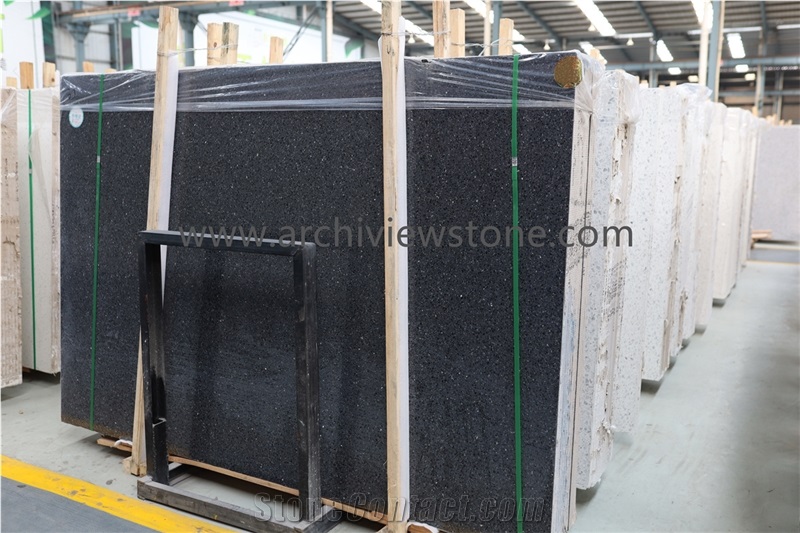 Black Color Precast Stone Terrazzo Slabs