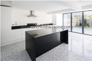 Black Color Precast Stone Terrazzo Slabs