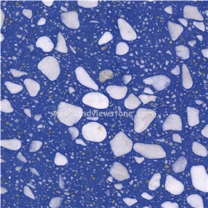 Blue Terrazzo Slab Cement Slab For Benchtop Island Top Blue Terrazzo Slab Cement Slab For Benchtop Island Top