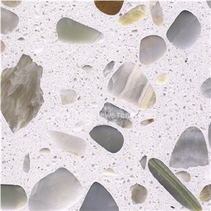 Blue Terrazzo Slab Cement Slab For Benchtop Island Top