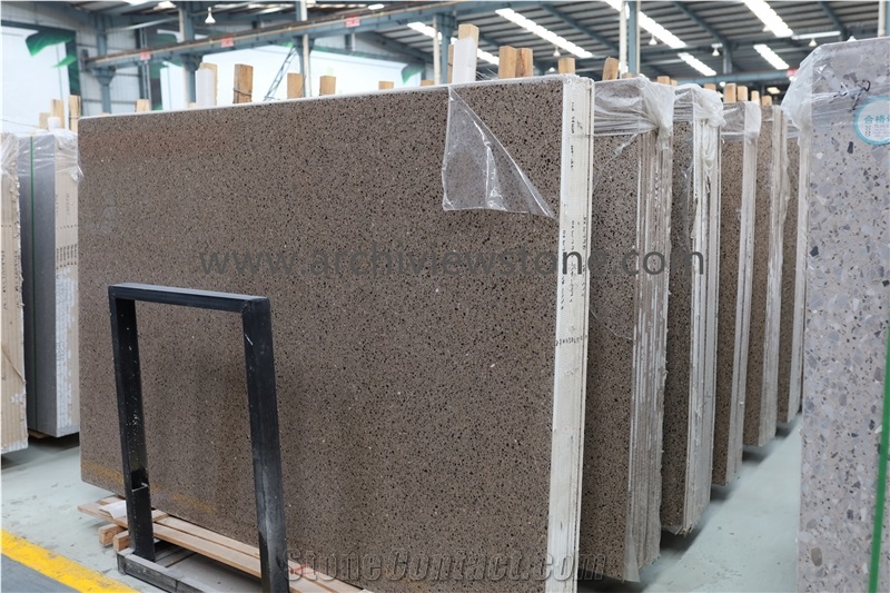 Brown Cement Terrazzo Slabs Tiles 