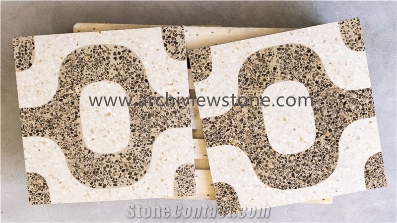 Brown Cement Terrazzo Slabs Tiles 