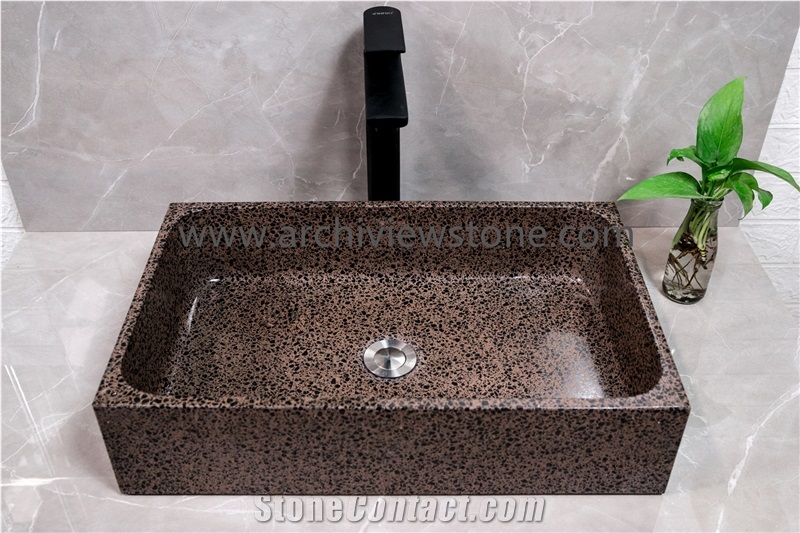 Brown Cement Terrazzo Slabs Tiles 