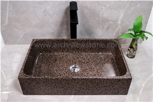 Brown Cement Terrazzo Slabs Tiles 