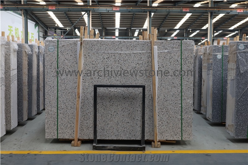 Colourful Cement Precast Terrazzo Slabs Cement Tiles