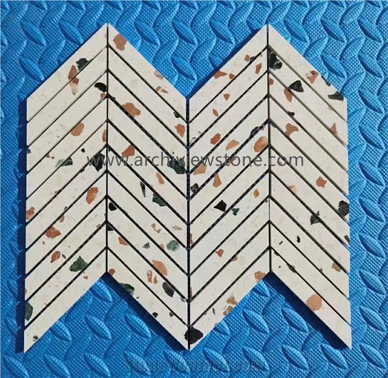 Customized Irregular Shape Cement Terrazzo Mosaic Tiles