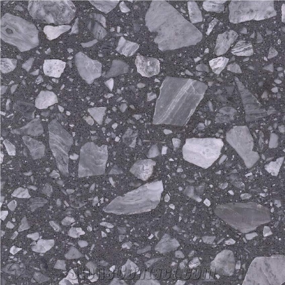 Dark Grey Cement Terrazzo Slab Terrazzo Tiles