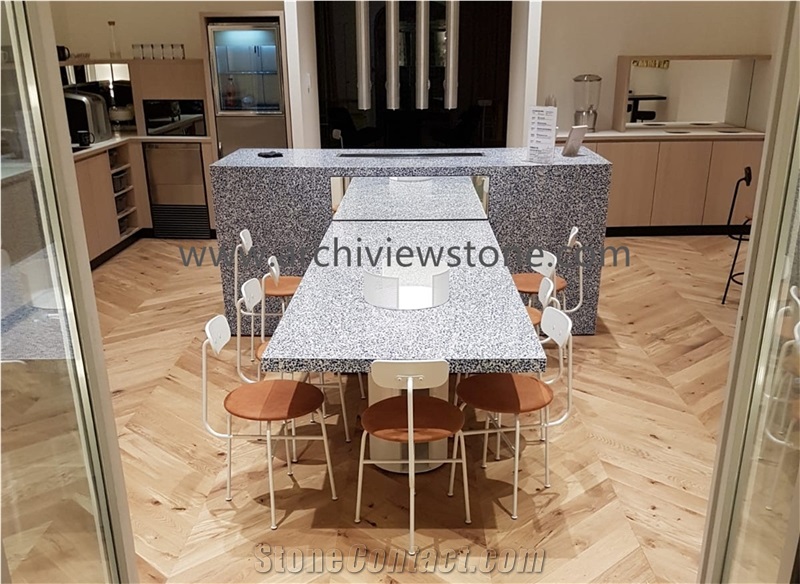 Grey Terrazzo Slab Tiles Terrazzo For Vanity Top 