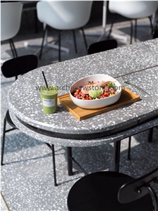 Italy Grey Dark Grey Terrazzo Slab Cement Tiles