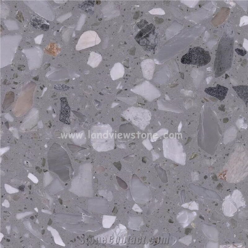 Light Grey Terrazzo Slab Floor Paving Wall  Tile