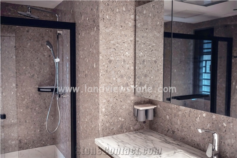 Light Grey Terrazzo Slab Floor Paving Wall  Tile