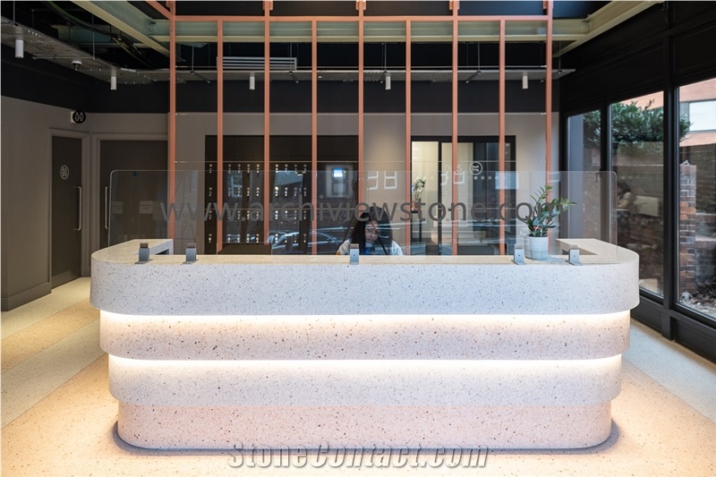 Precast White Terrazzo Slabs For Floor Wall Tiles