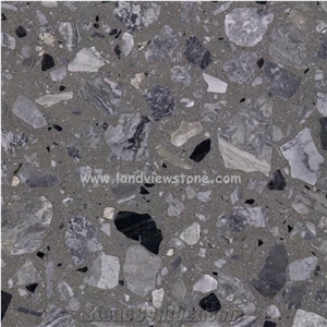 Terrazzo Tile Dark Grey Color Artificial Stone Flooring Terrazzo Tile Dark Grey Color Artificial Stone Flooring